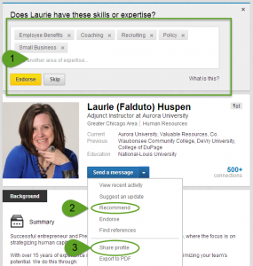 Endorse Recommend Share Profiles on LinkedIn